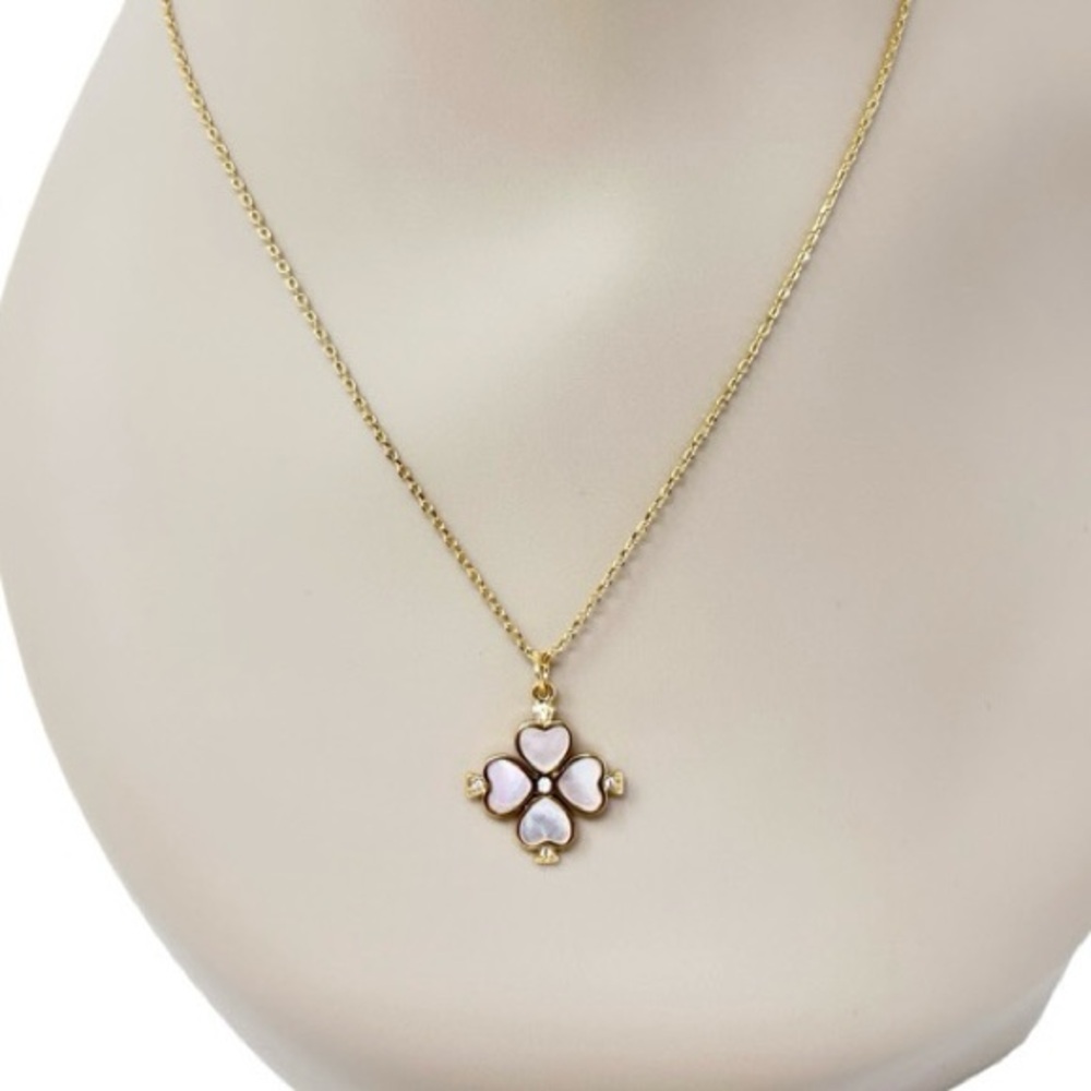 NEW Kate Spade Mother of Pearl Clover Necklace